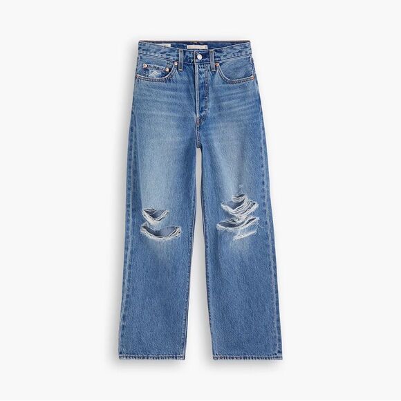 Levi's Ribcage Straight Ankle Jeans Size 24 Button fly distressed - Picture 5 of 16